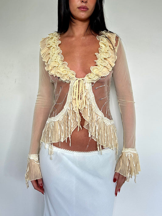 Sequin Ruffle Blouse