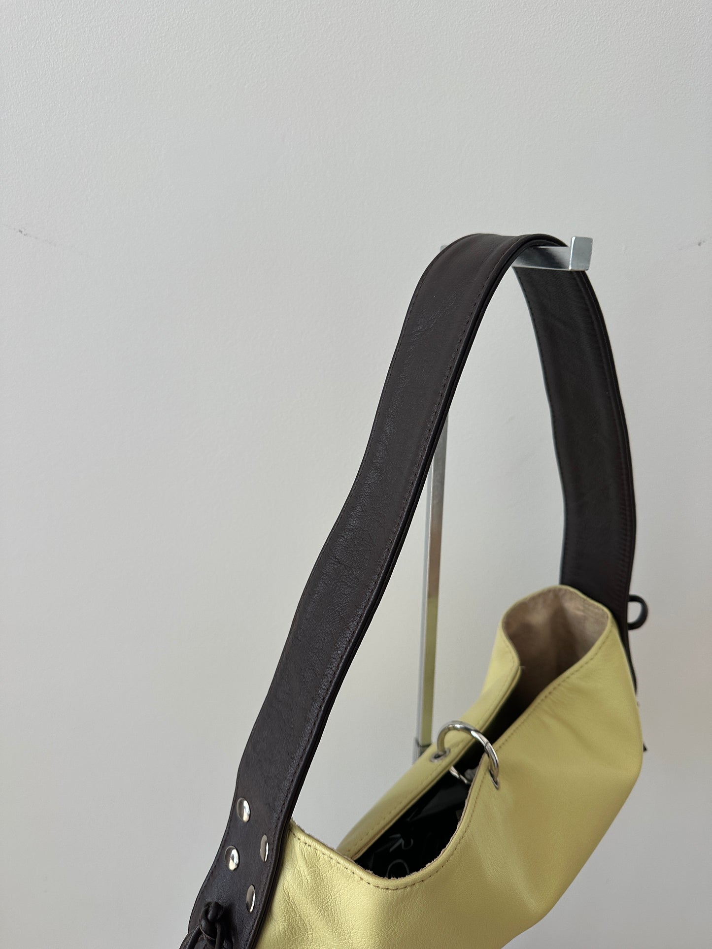 Yellow and Brown Leather Bag