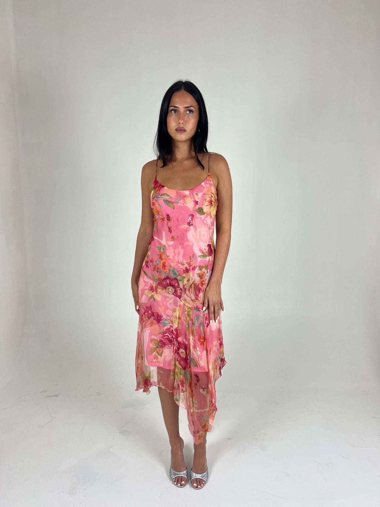 Rene Derhy Beaded Floral Midi