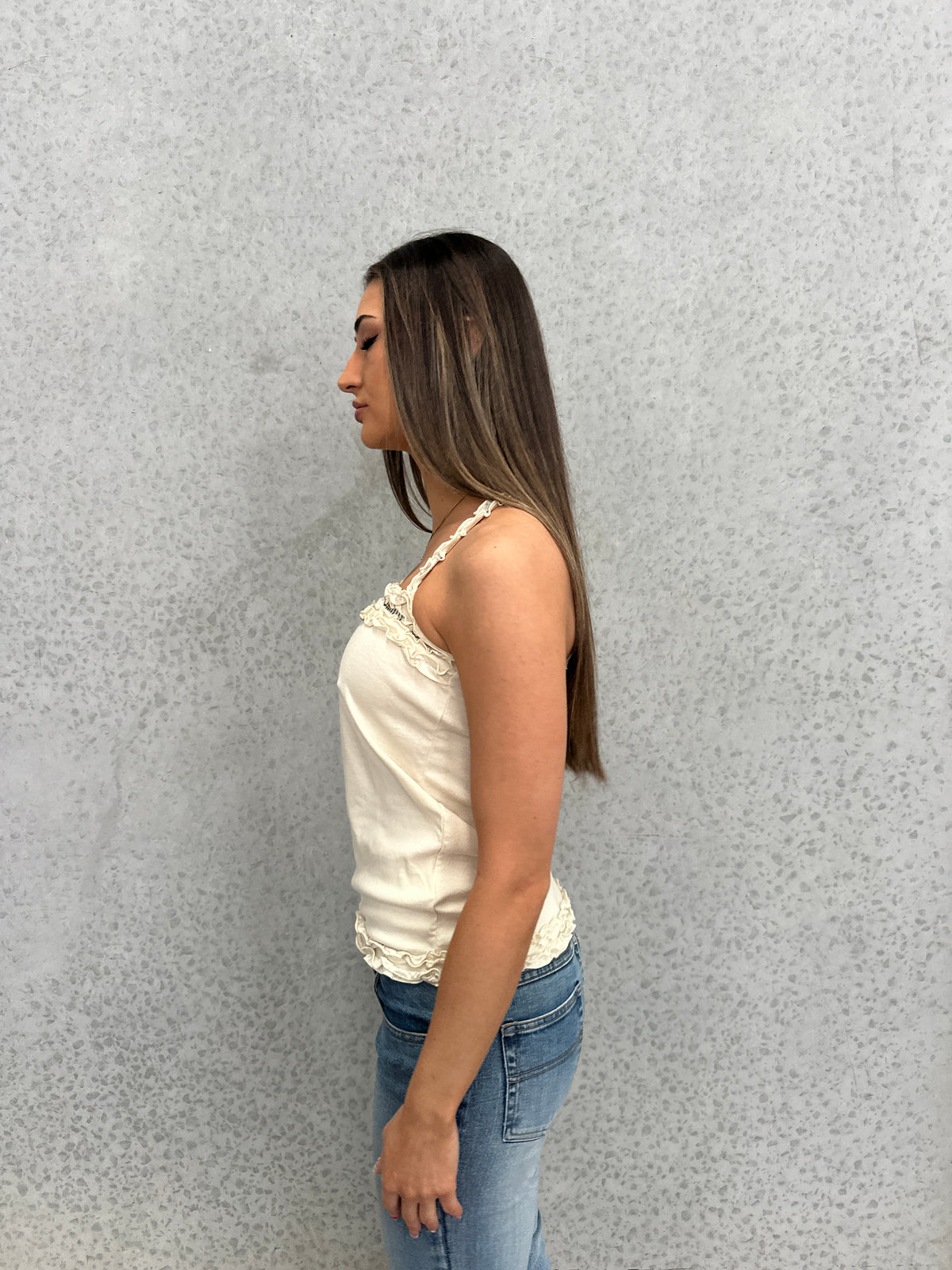 Cream Sequin Halter