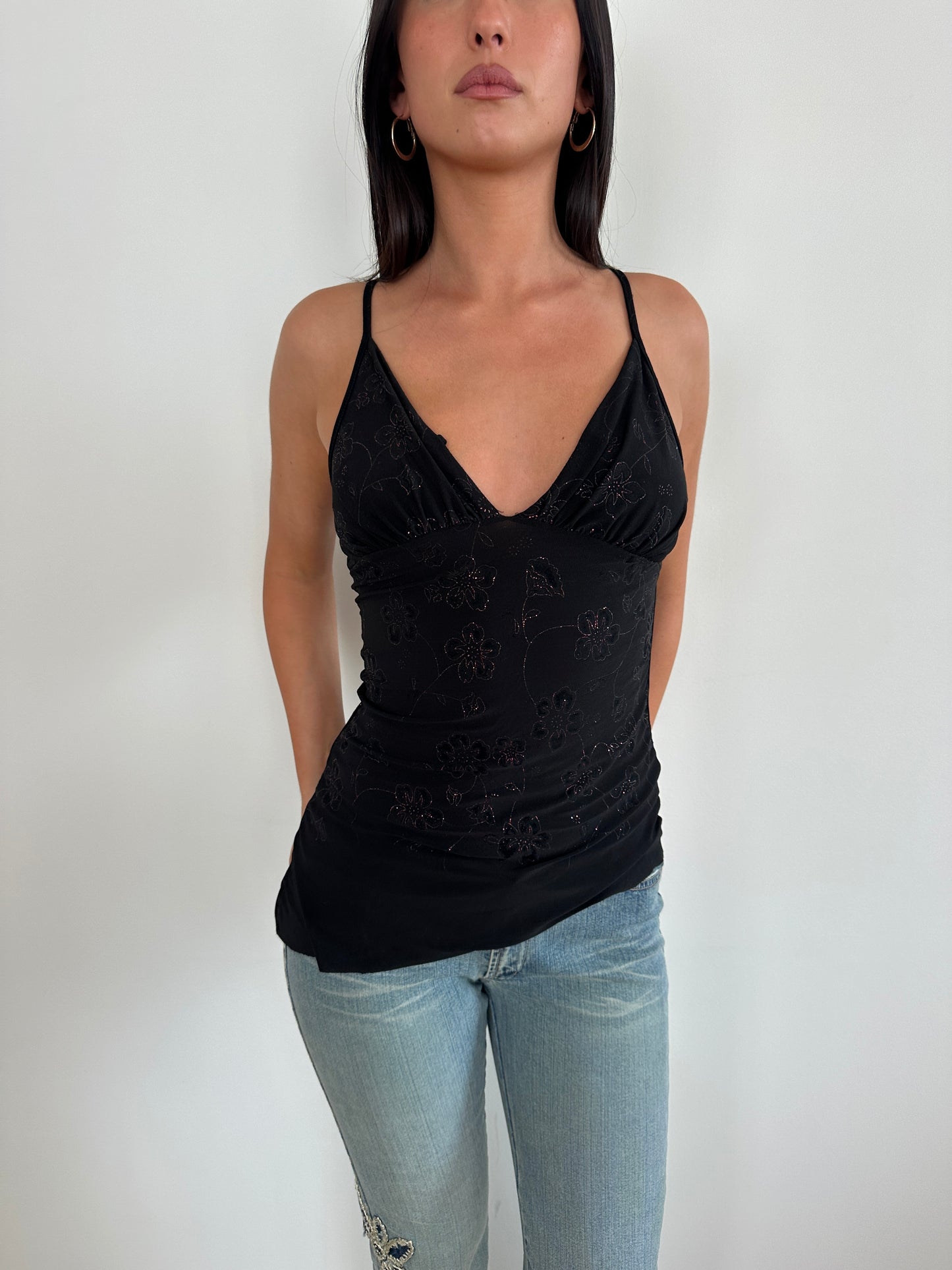 Asymmetrical Sparkle Halter
