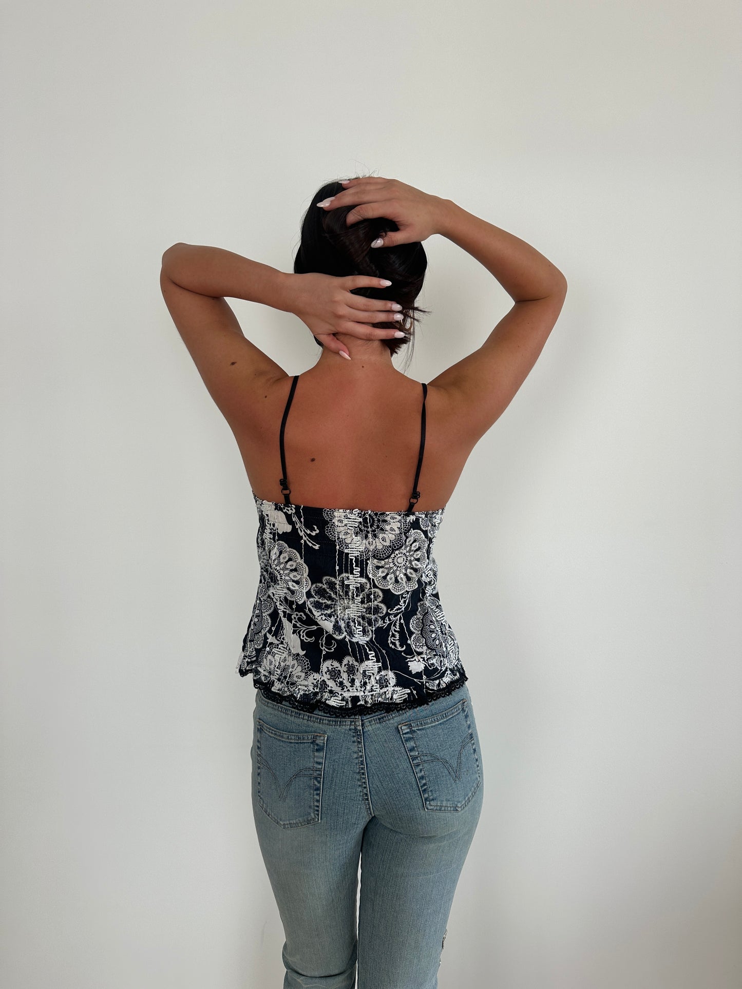 Black & White Lace Cami