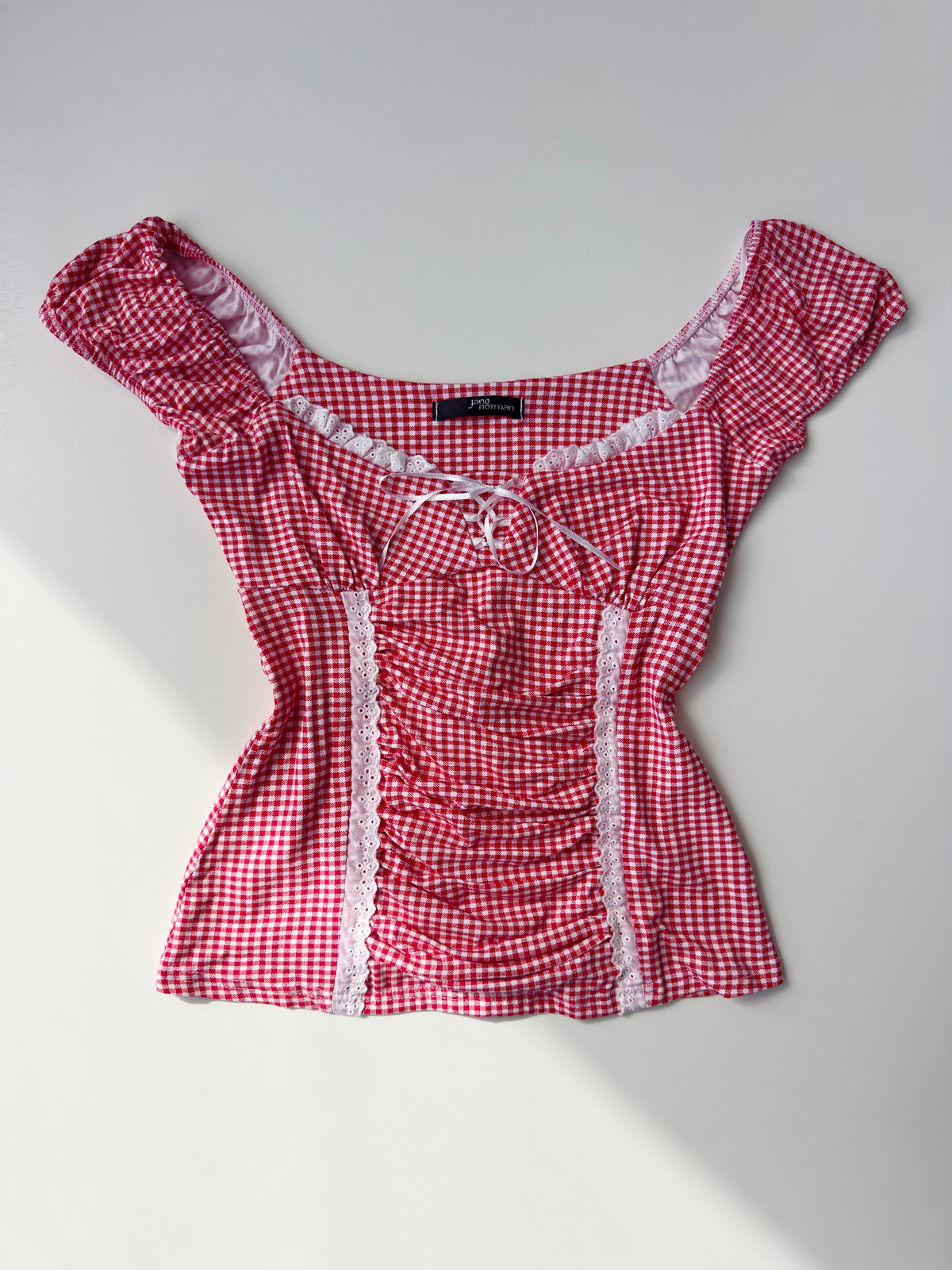 Gingham Milkmaid Top
