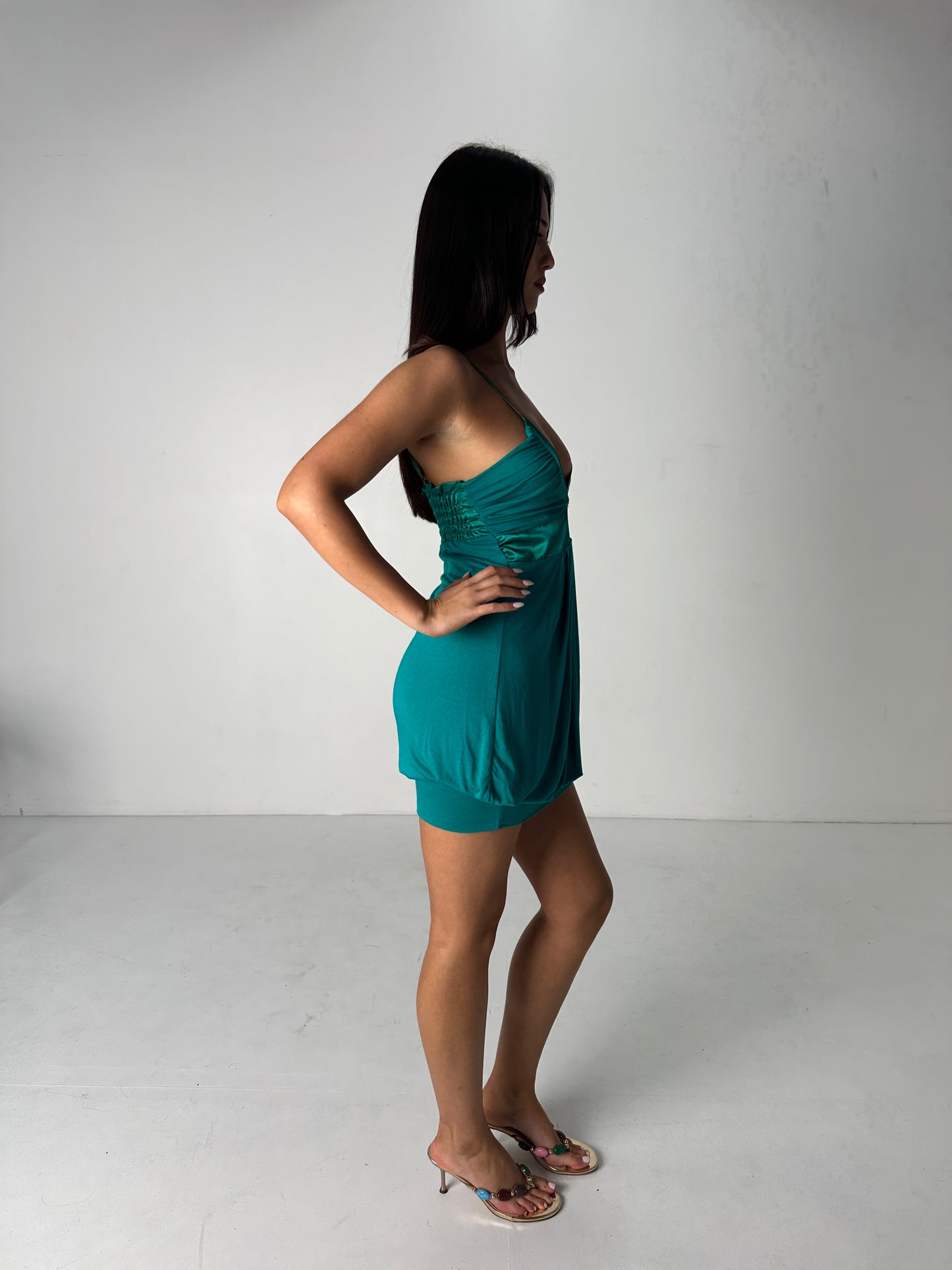 Italian Teal Mini Dress