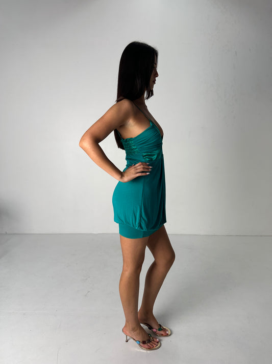 Italian Teal Mini Dress