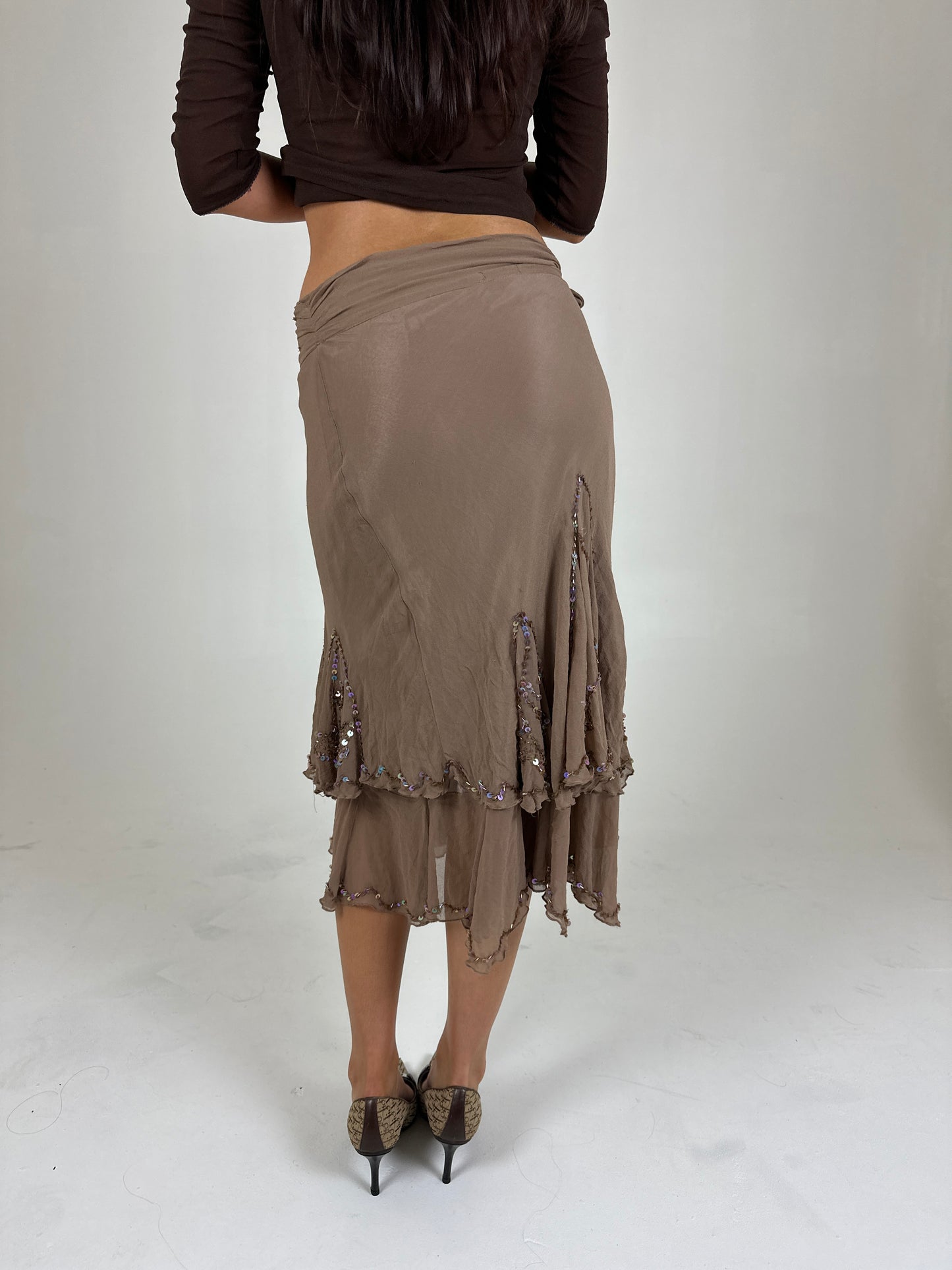 Brown Sequin Skirt