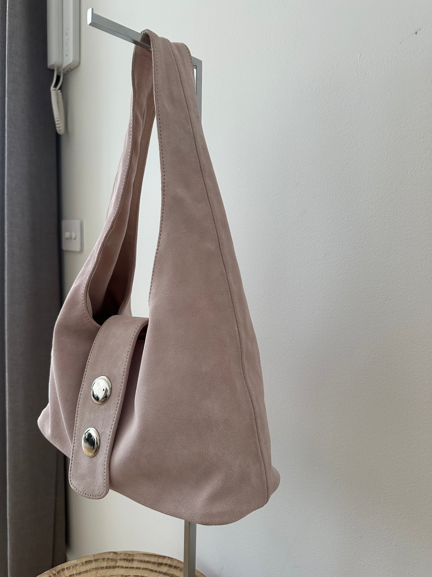 Pink Suede Leather Bag