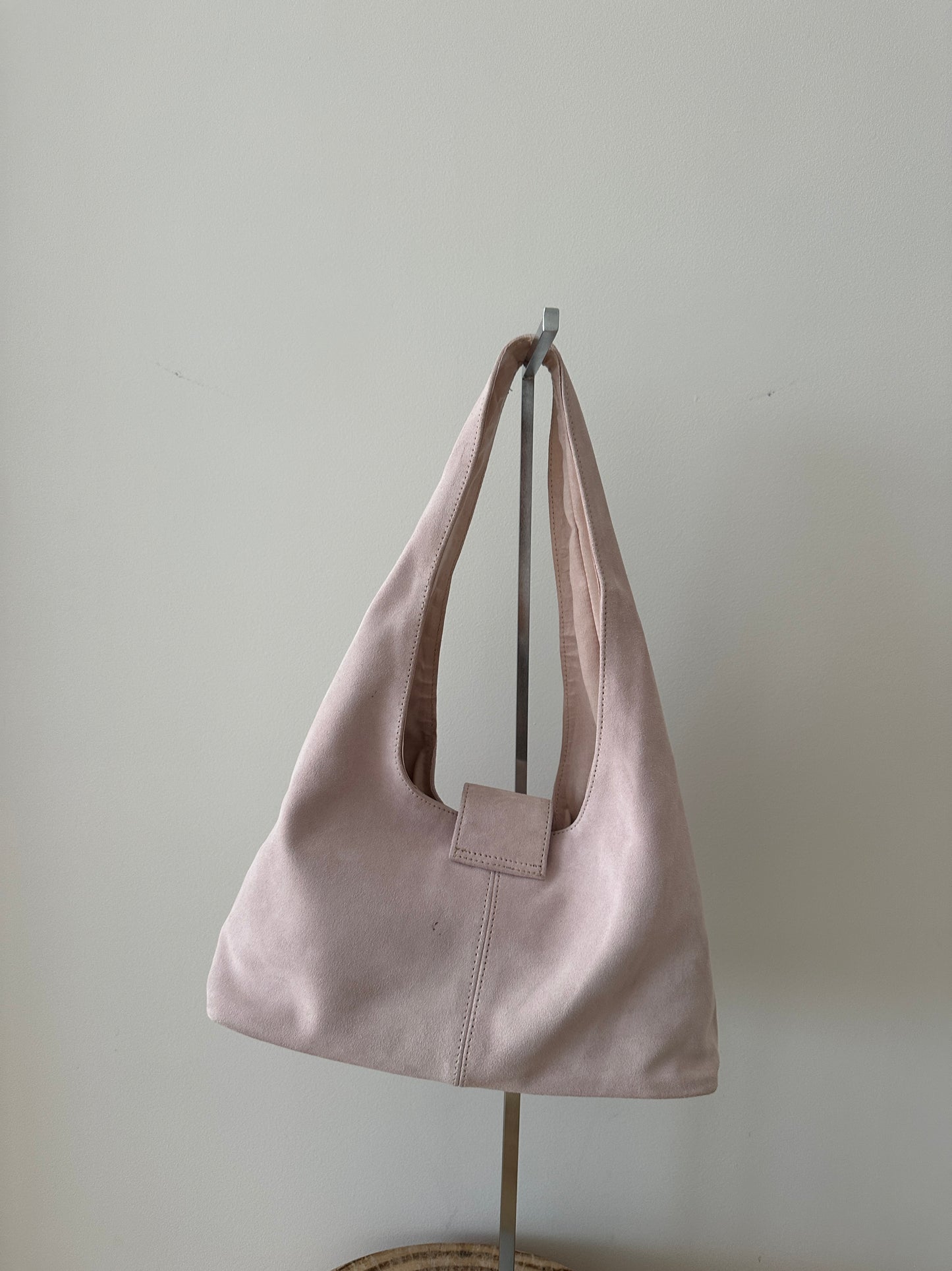 Pink Suede Leather Bag