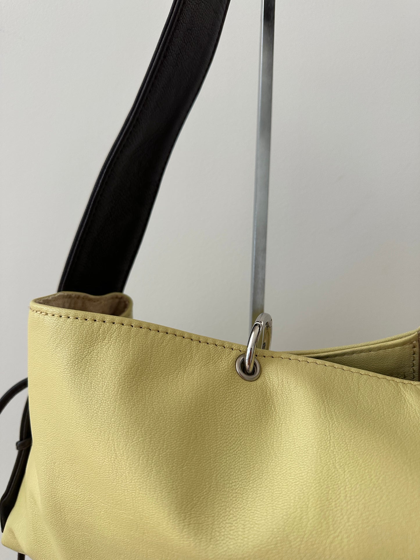 Yellow and Brown Leather Bag
