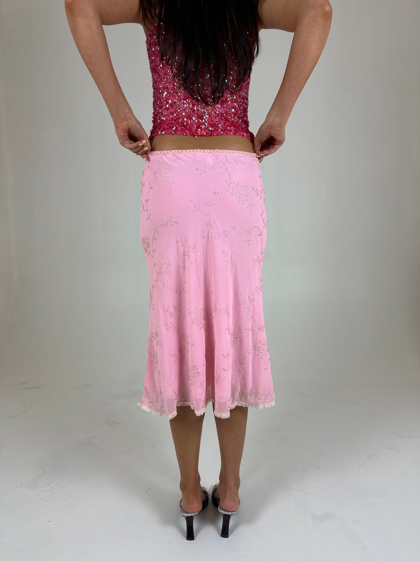 Pink Beaded Midi