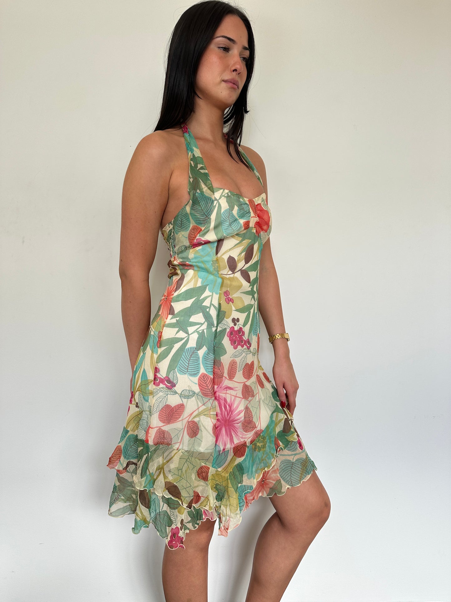 Floral Halter Midi Dress