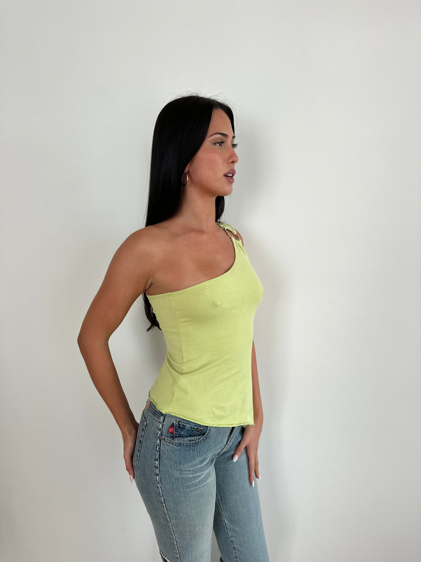Lime Asymmetrical Top