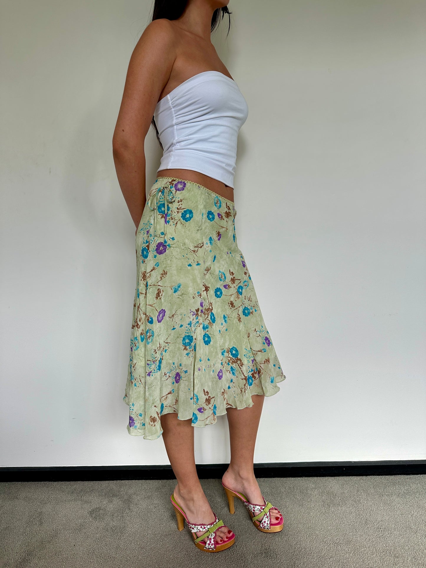 Green Floral Midi