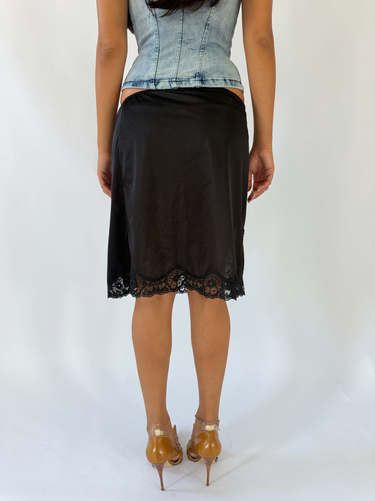 Lace Trim Slip Midi