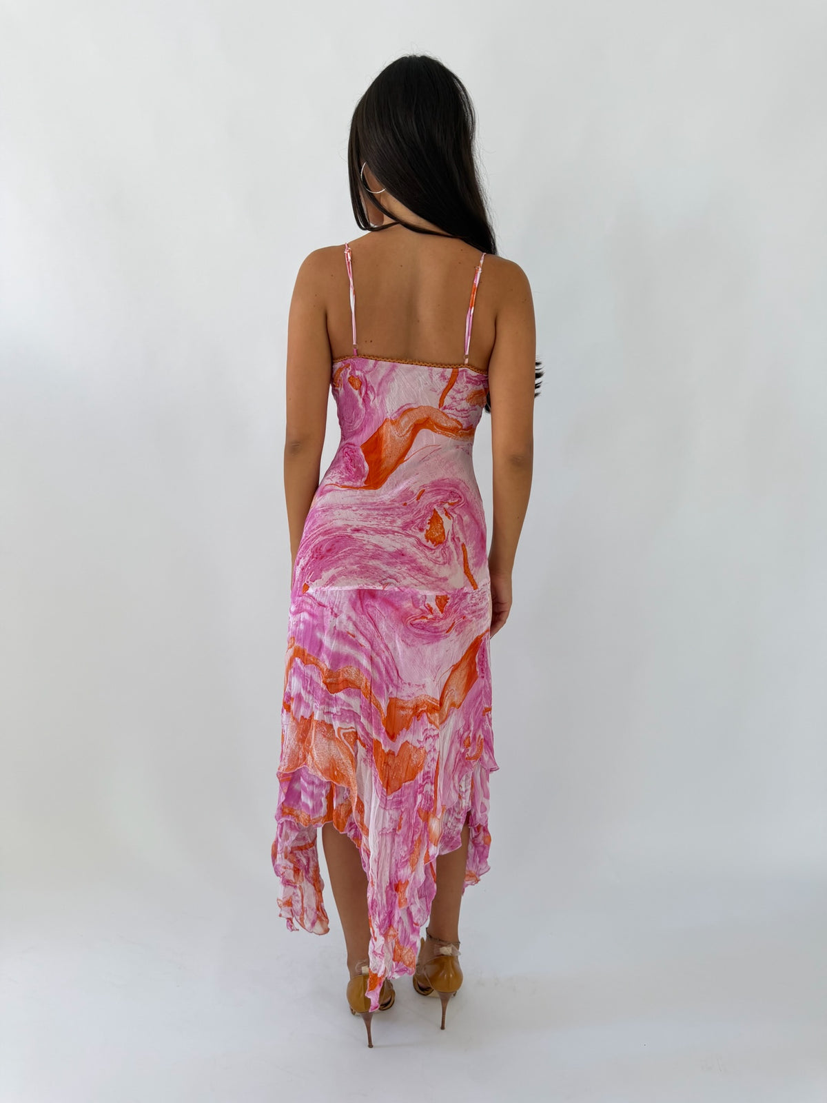 Swirl Silk Midi Dress
