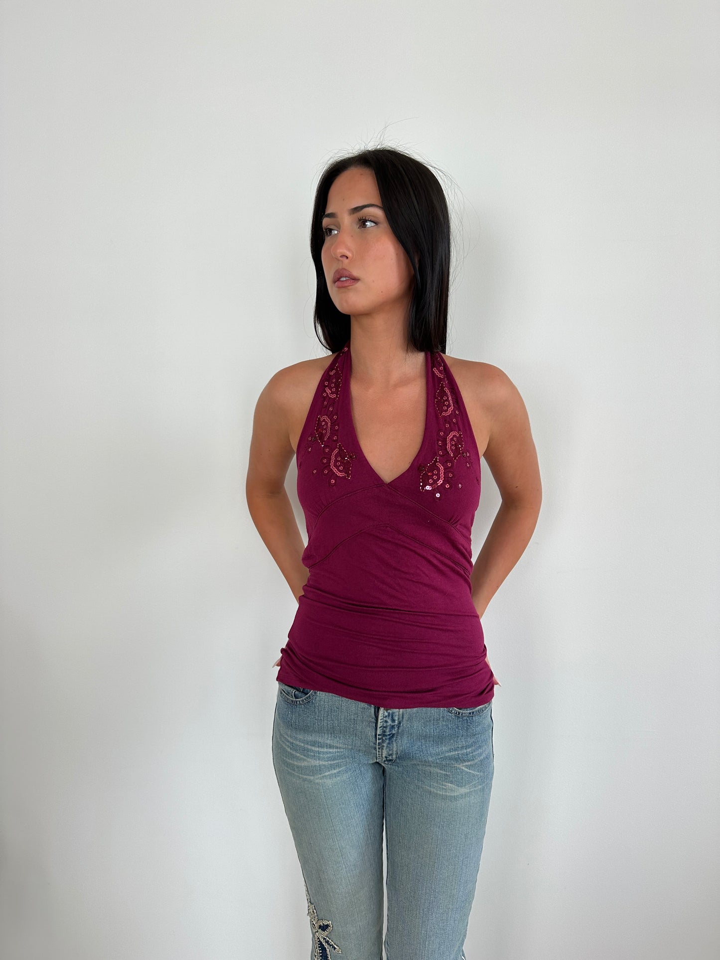 Beaded Halter Top