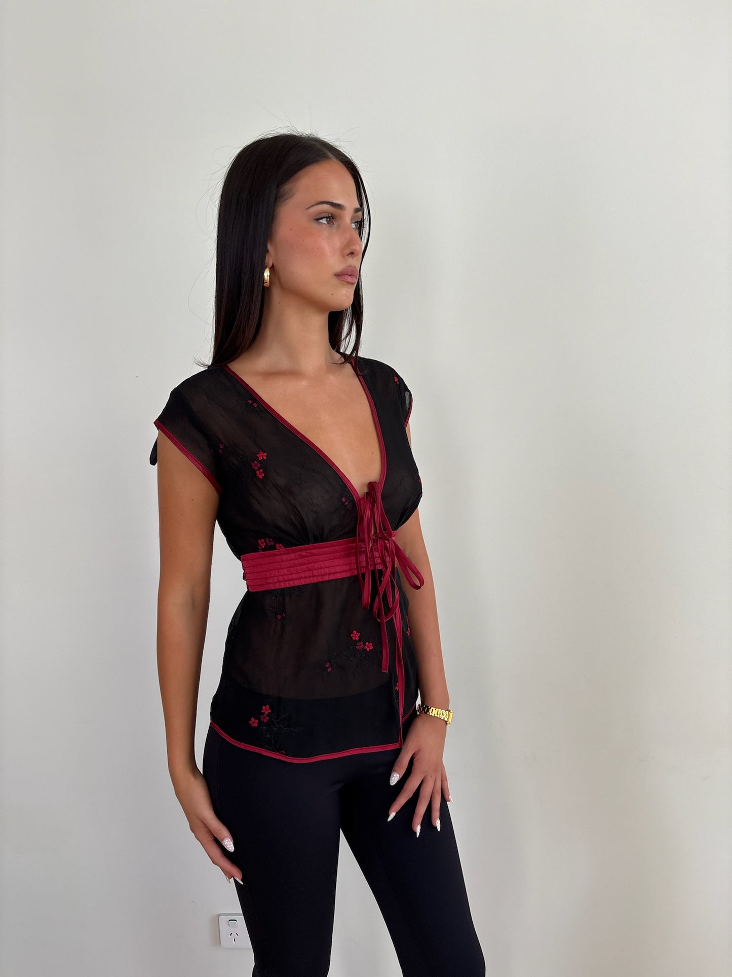 Tie Floral Blouse