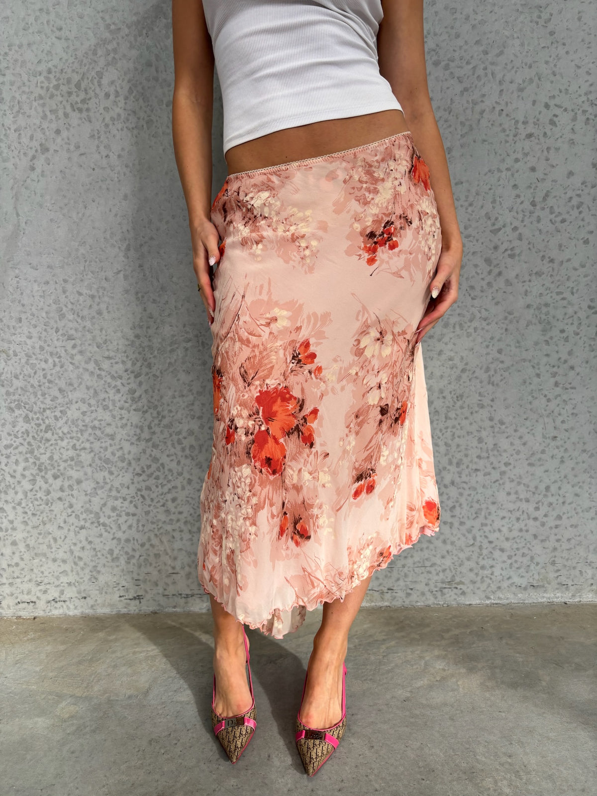 Pink Floral Midi