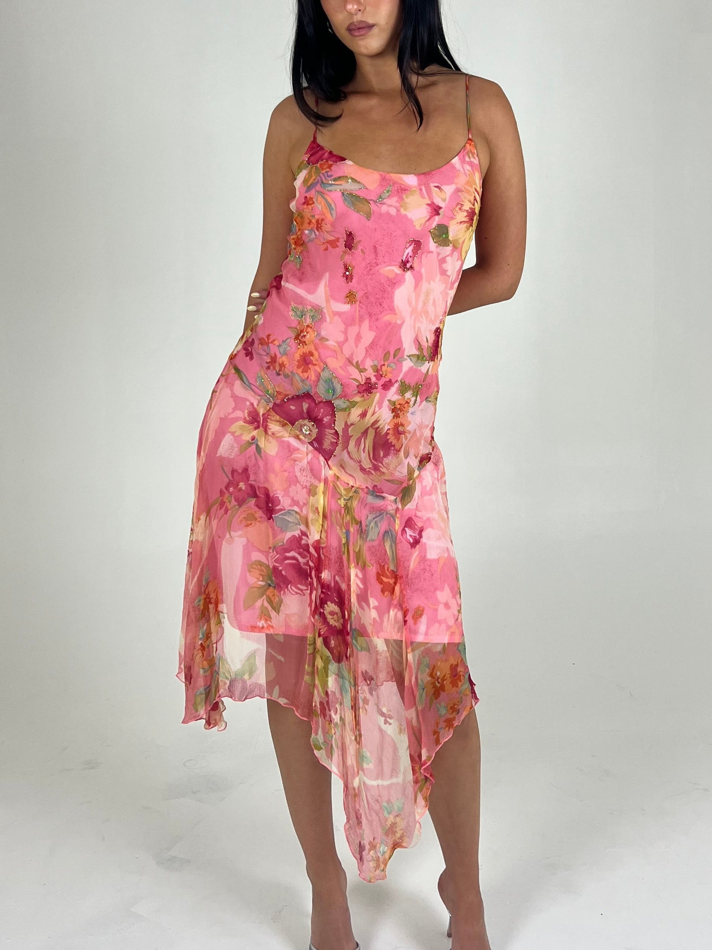 Rene Derhy Beaded Floral Midi