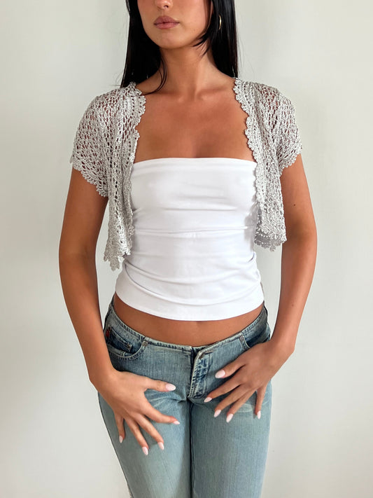 Silver Crochet Cardi