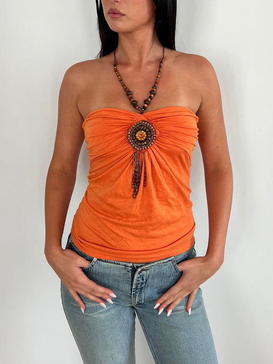 Orange Beaded Halter
