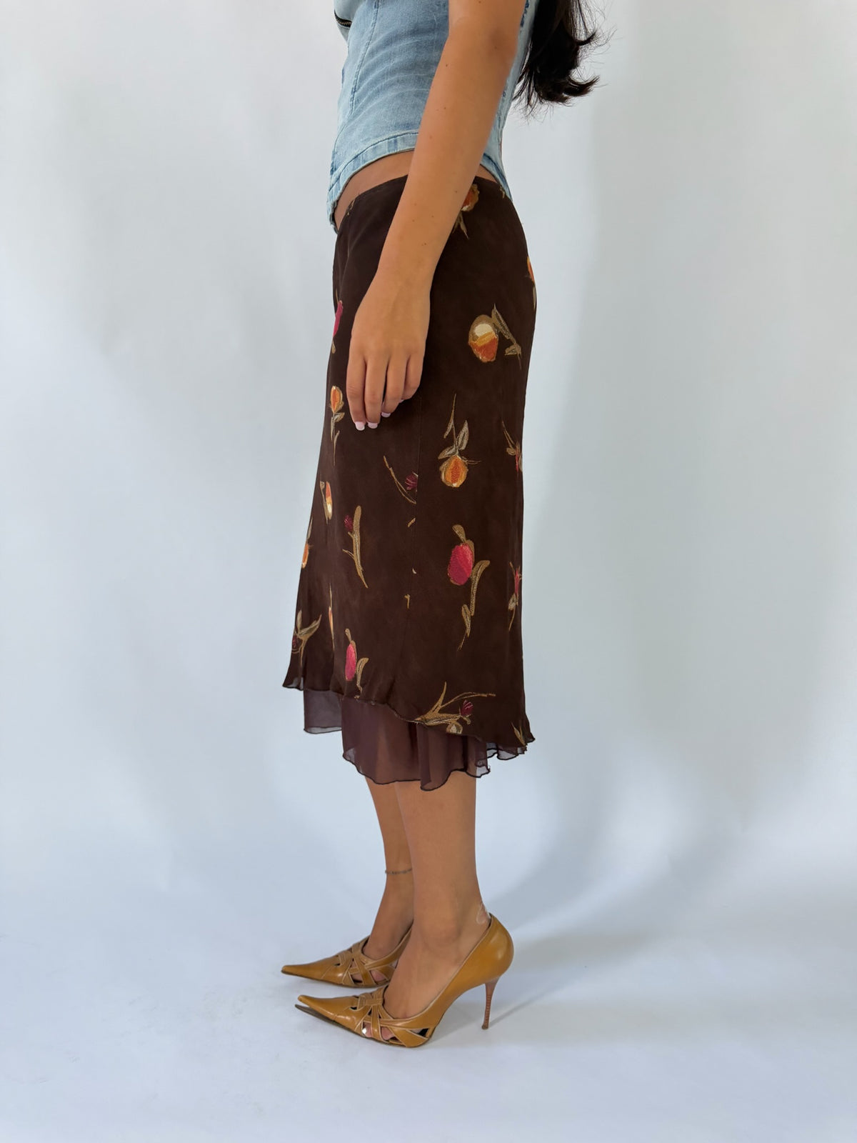 Brown Floral Midi
