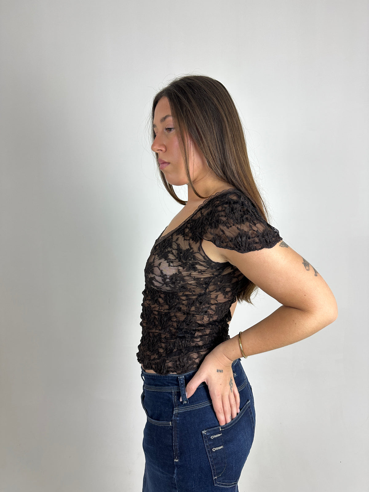 Brown Lace Top