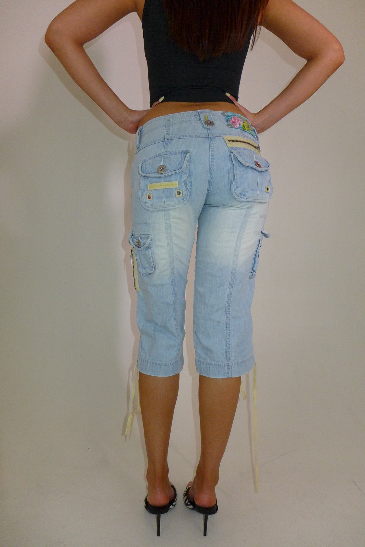 Denim Yellow Capris
