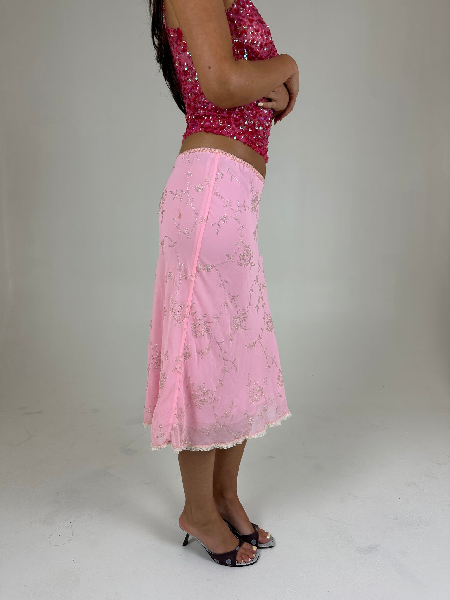 Pink Beaded Midi