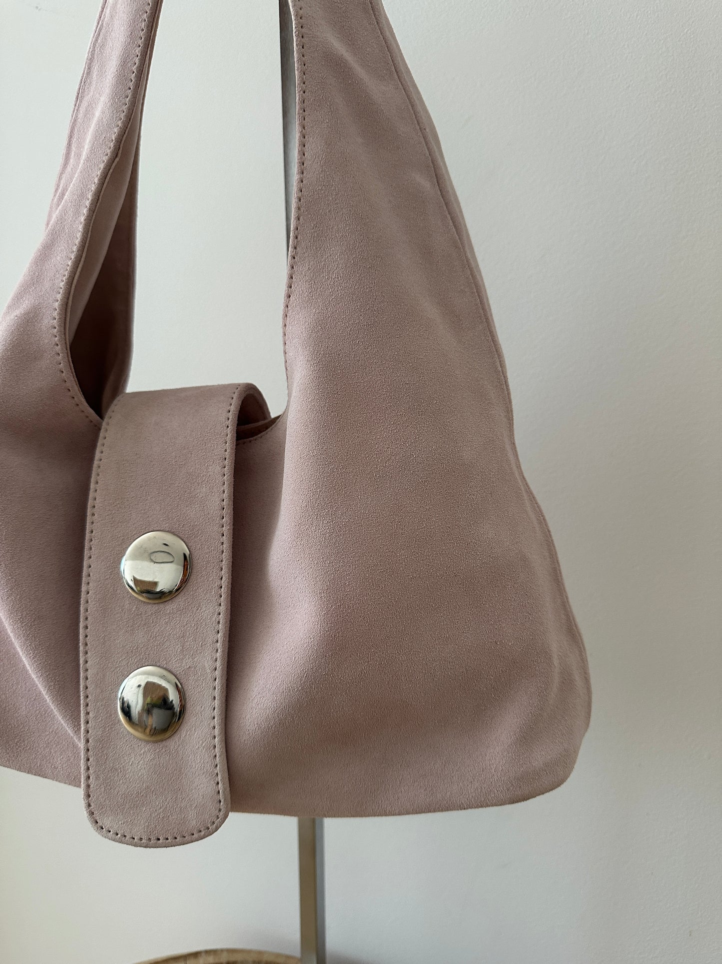 Pink Suede Leather Bag