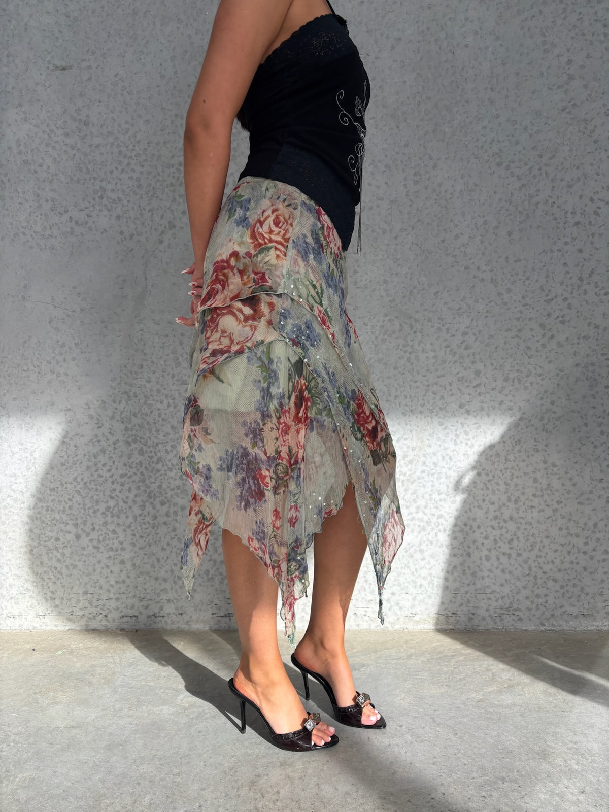 Beaded Floral Midi