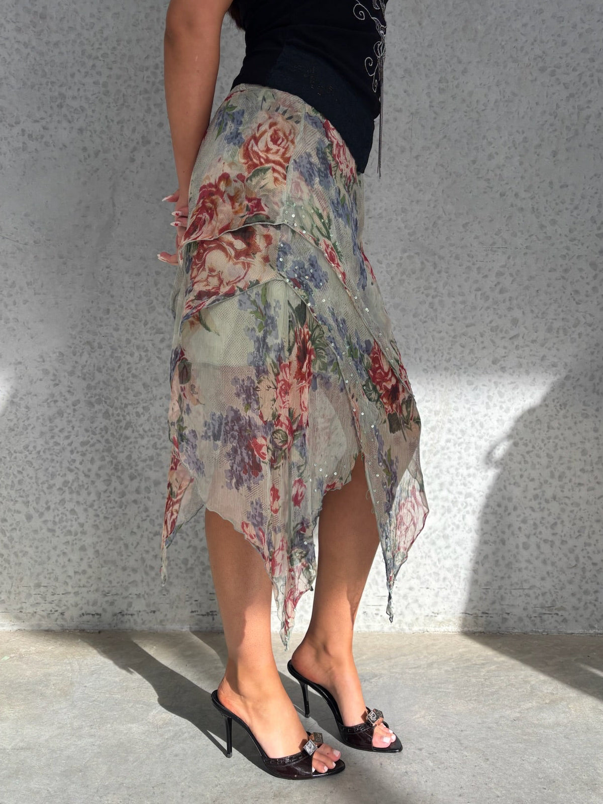 Beaded Floral Midi