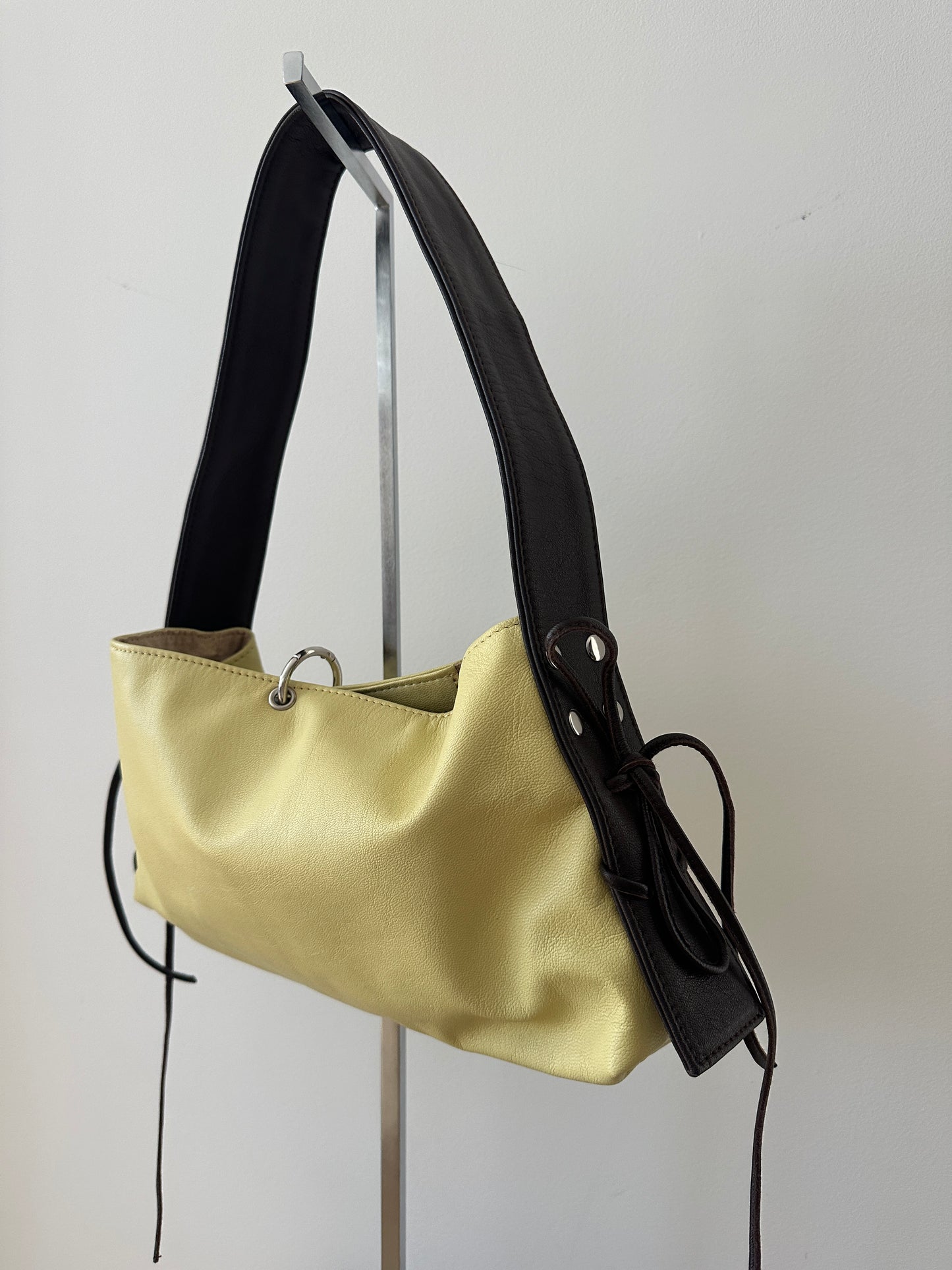 Yellow and Brown Leather Bag