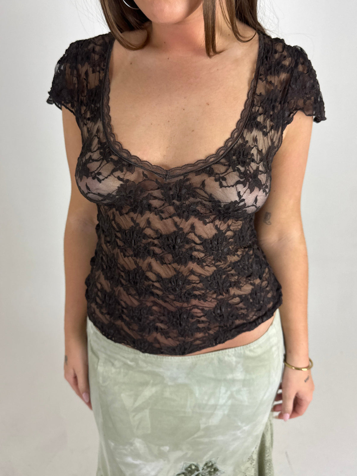 Brown Lace Top