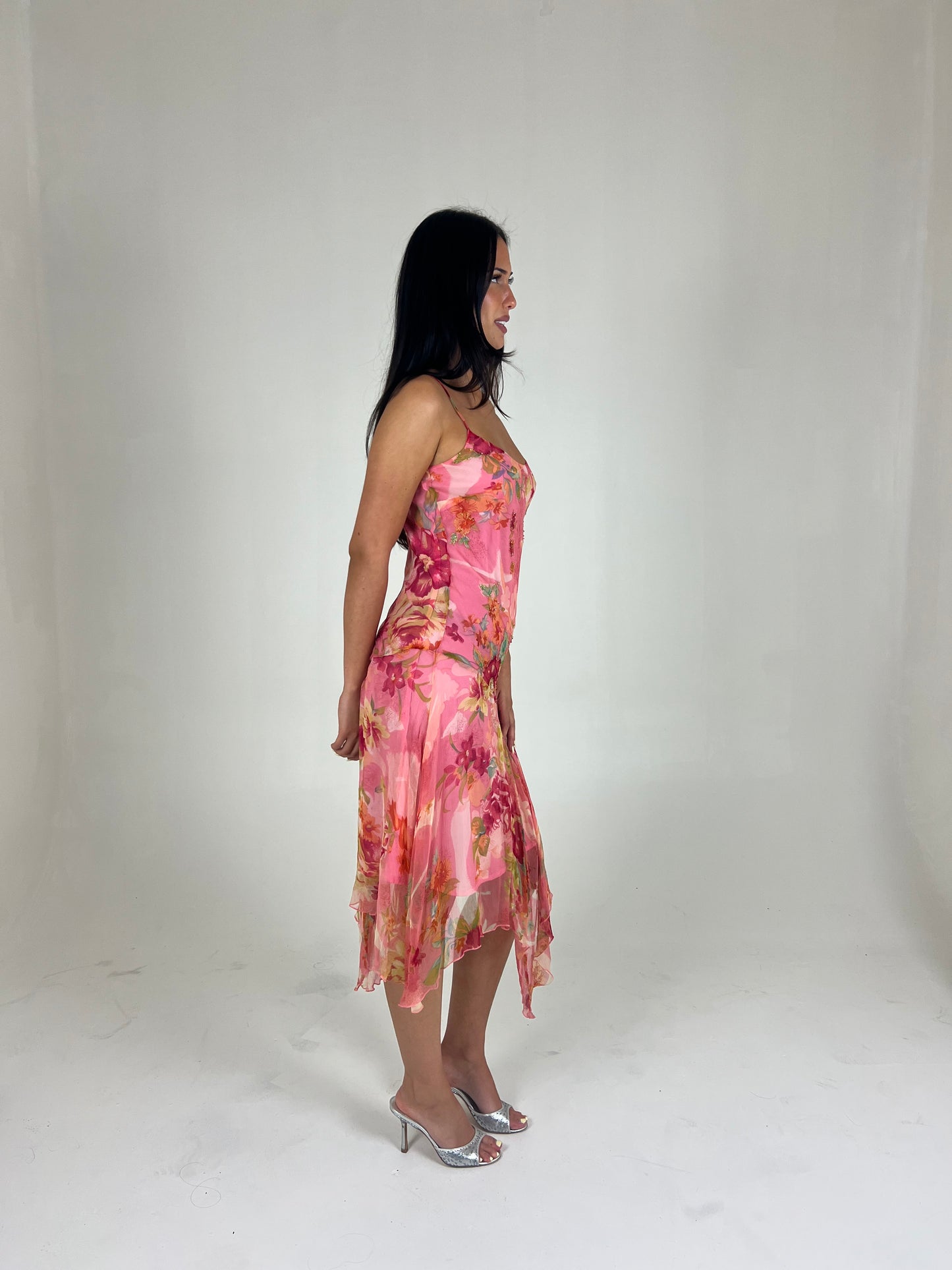 Rene Derhy Beaded Floral Midi