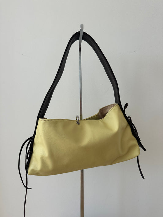 Yellow and Brown Leather Bag