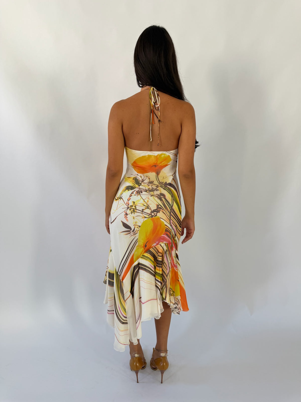 Silk Floral Halter Dress