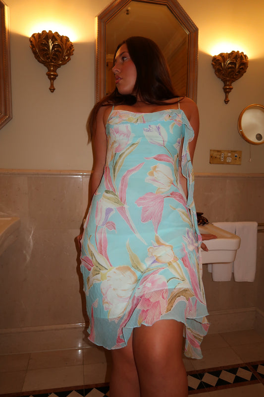 Pastel Floral Midi Dress