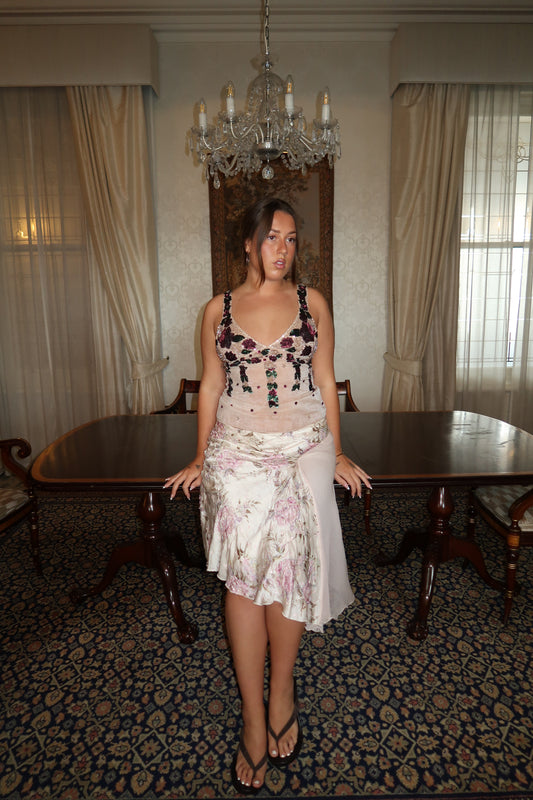 Italian Beaded Midi Skirt