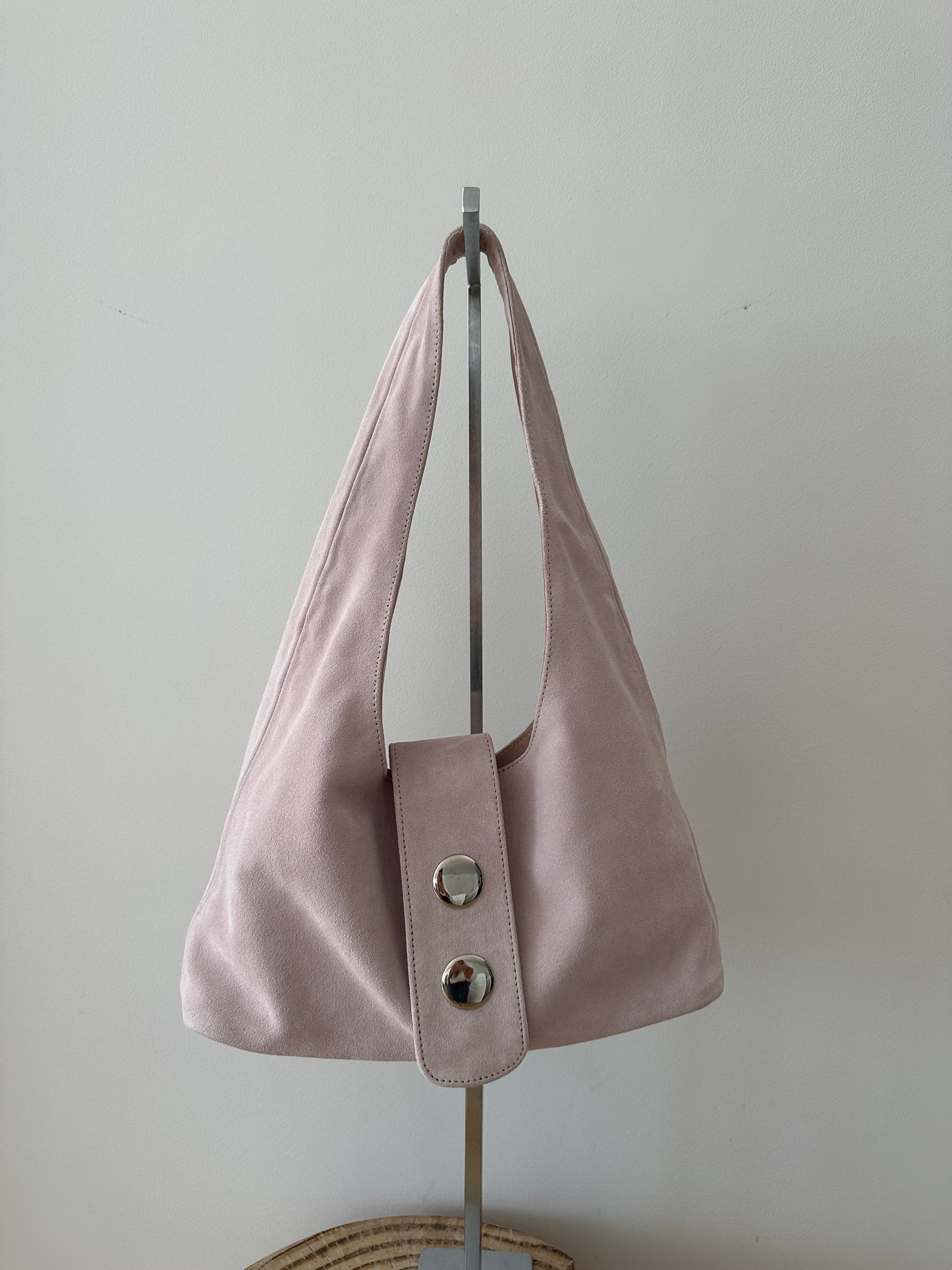 Pink Suede Leather Bag