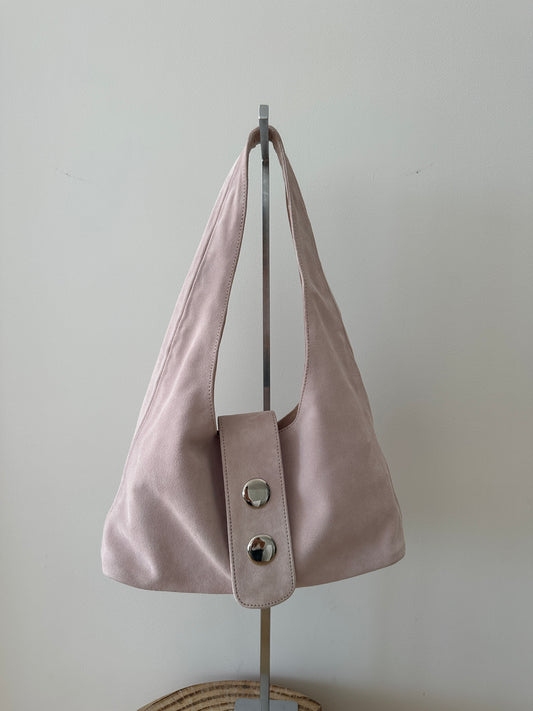 Pink Suede Leather Bag