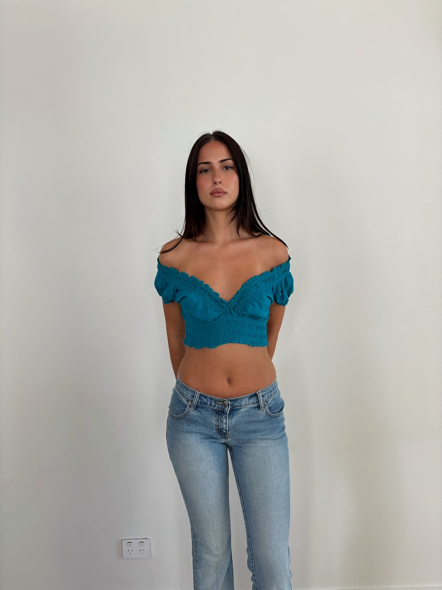 Blue Crop Top