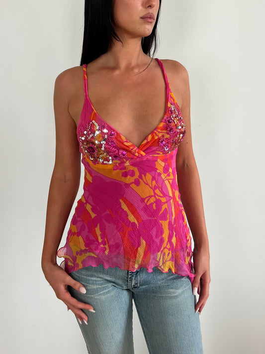 Marciano Silk Beaded Cami