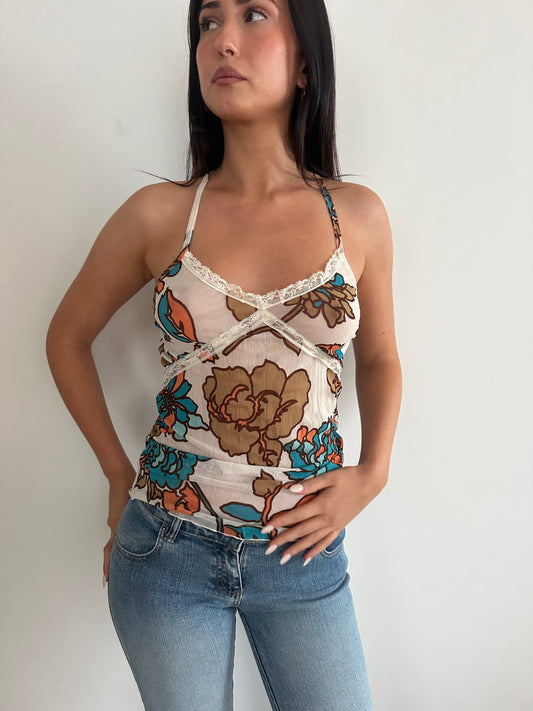 Floral Mesh Cami Top