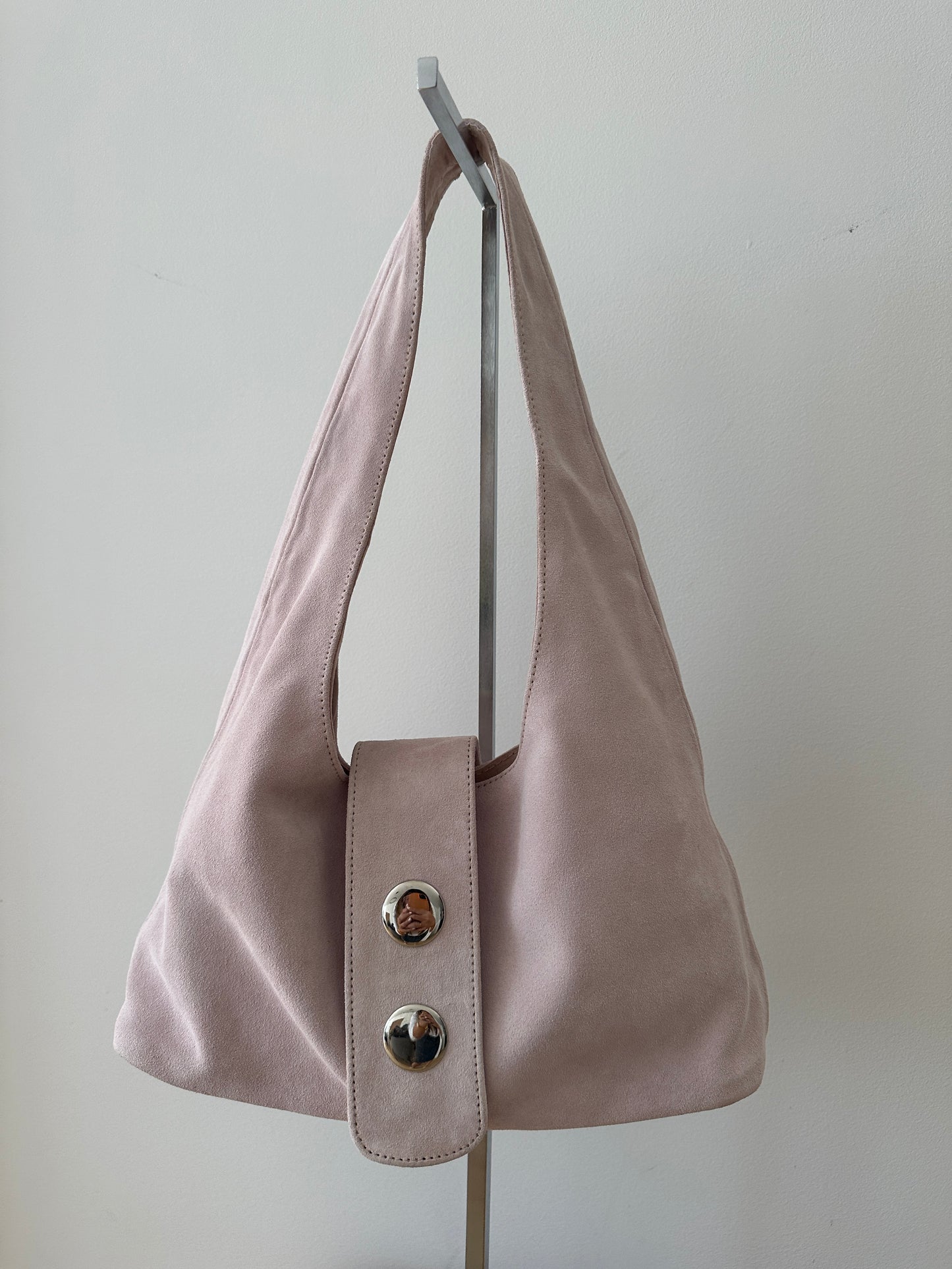 Pink Suede Leather Bag