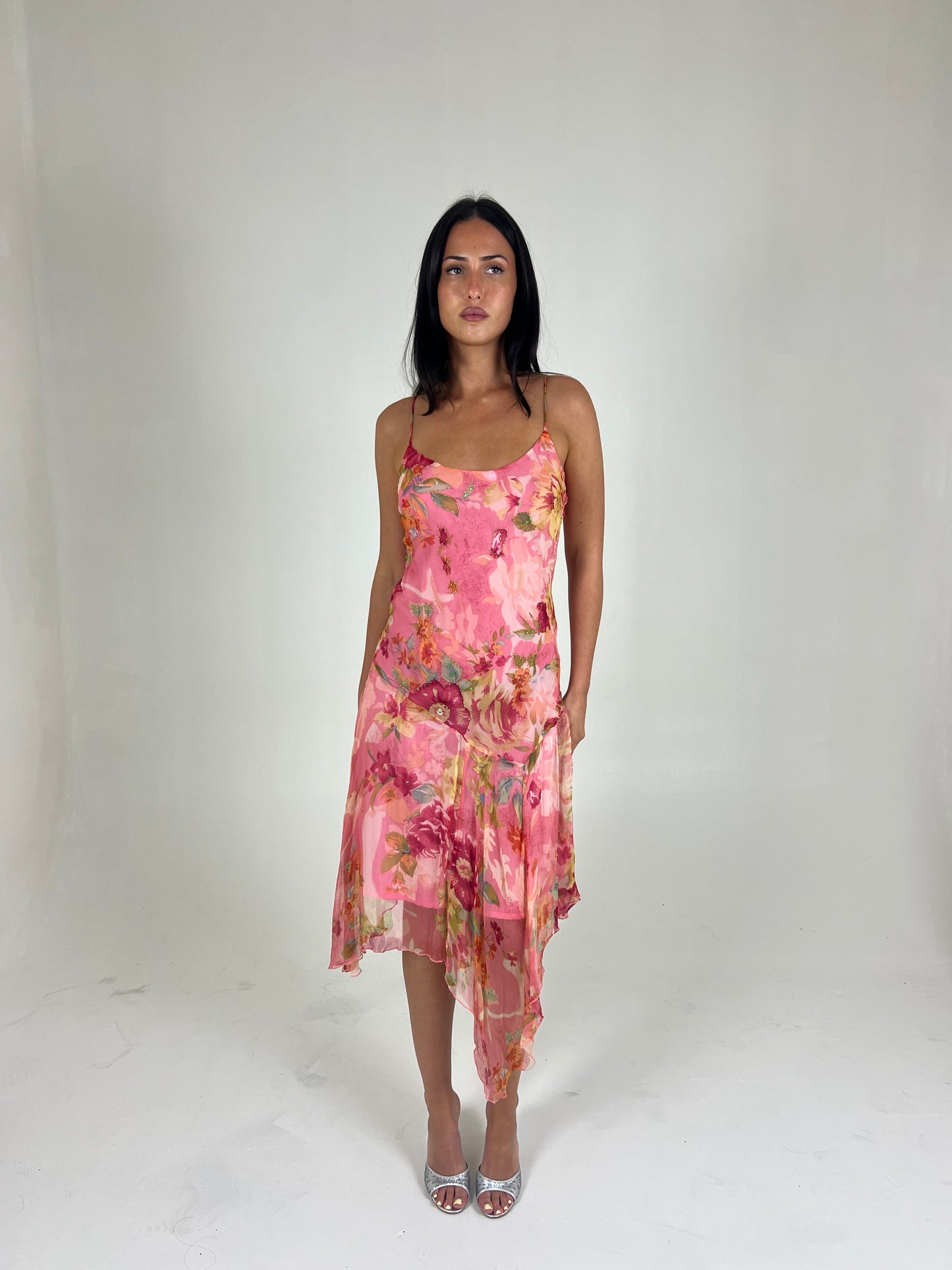 Rene Derhy Beaded Floral Midi