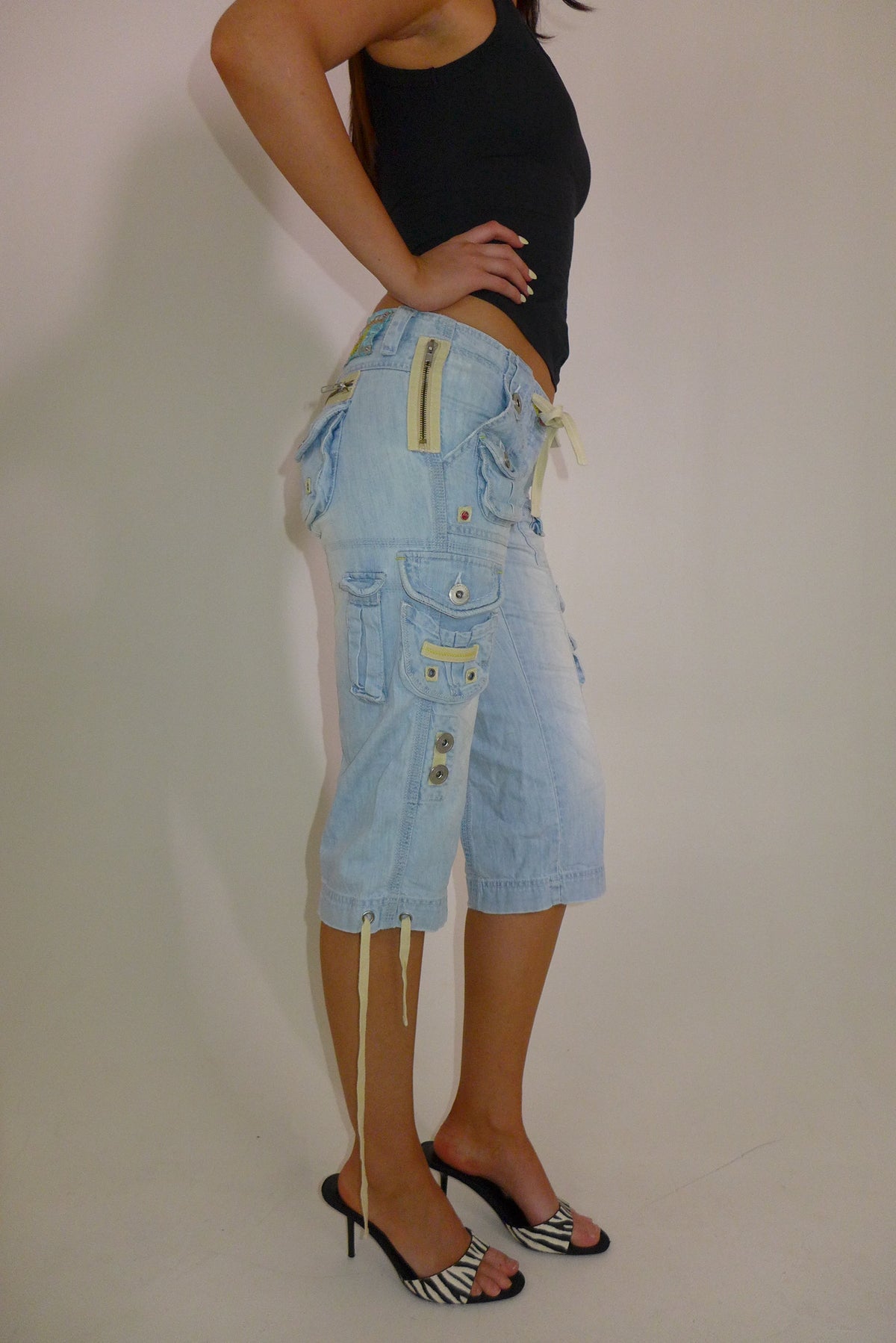 Denim Yellow Capris