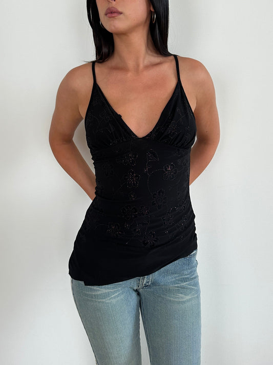 Asymmetrical Sparkle Halter