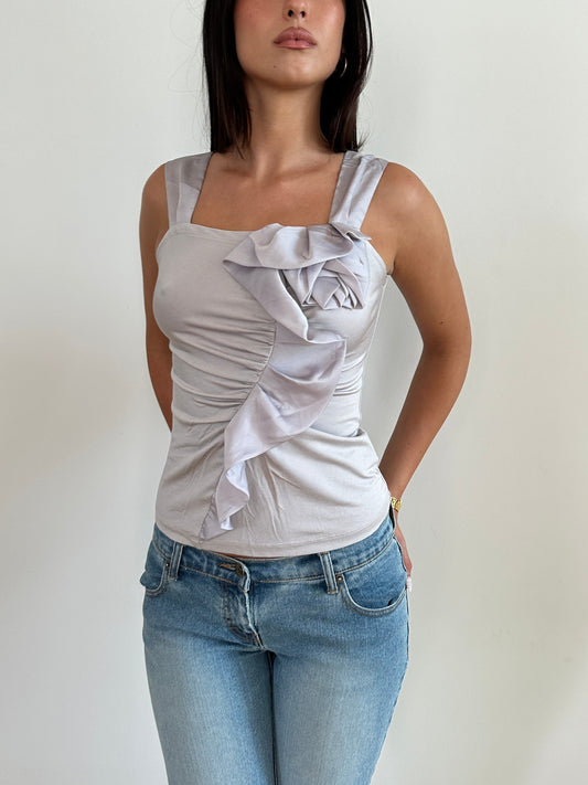 Grey Flower Top