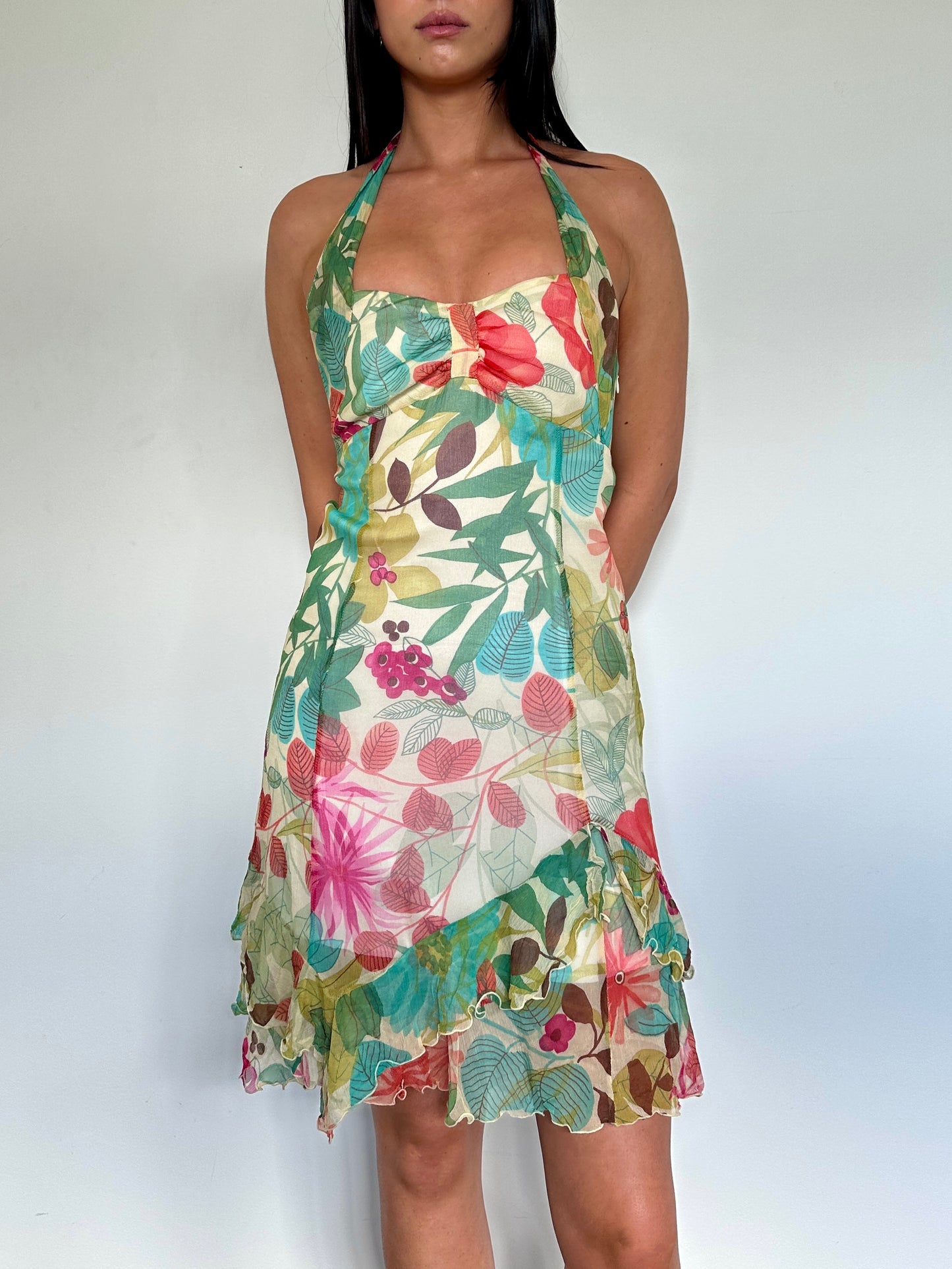 Floral Halter Midi Dress